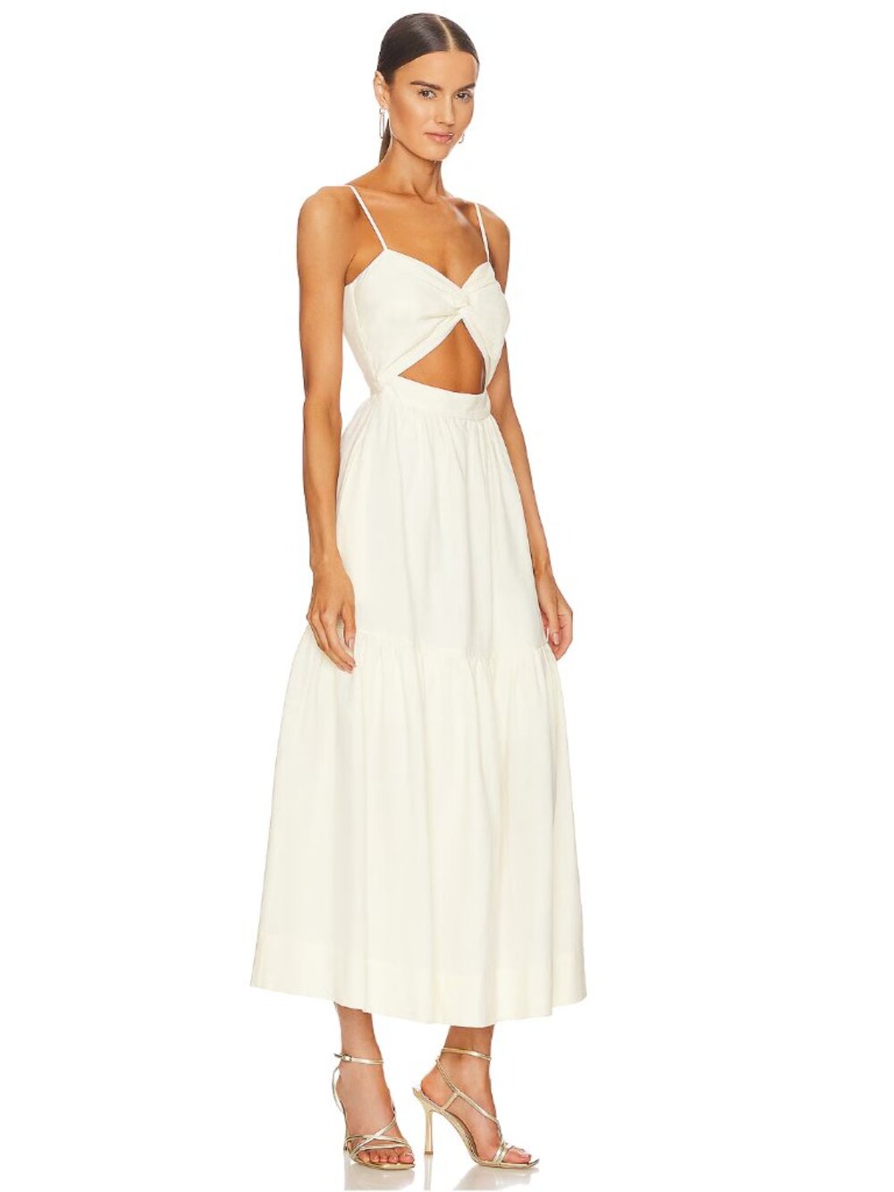 Shona Joy *NEW* Cecilia Twist Bodice Midi Dress in Linen - Picture 4 of 17